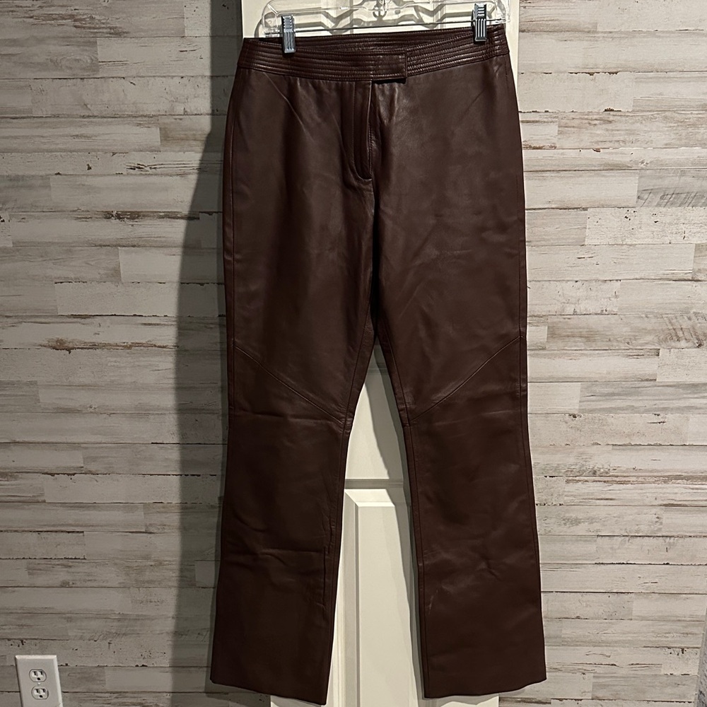 Margaret Godfrey Brown Leather Pants